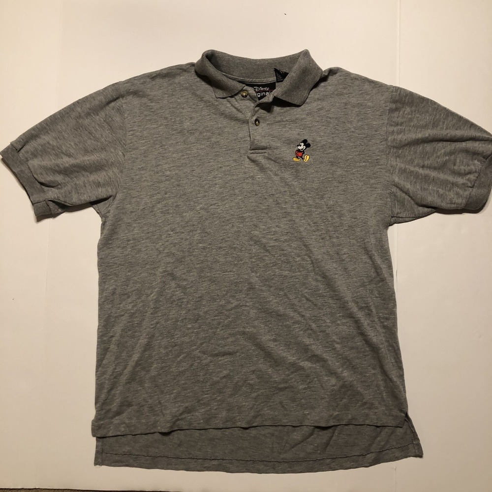 Disney Originals Polo Collared Shirt Mickey Men's Size Medium Gray